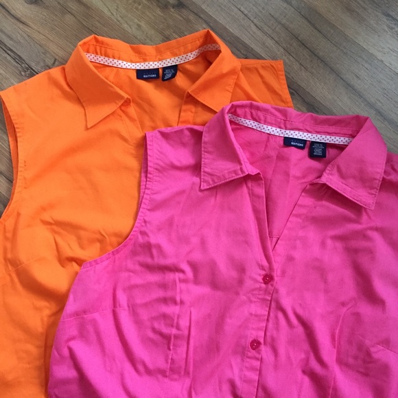 Basic Editions Tops - Bundle of 2 Button Down Sleeveless Shirts Size XL
